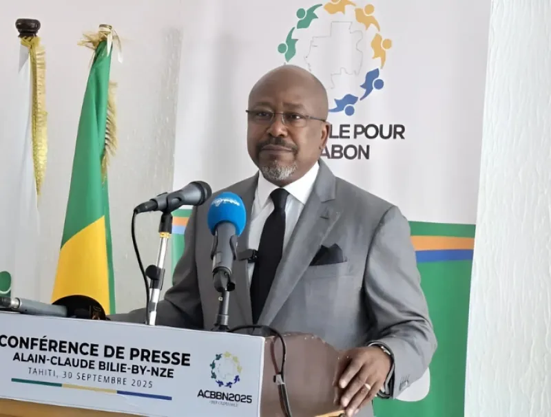 Conférence de presse Alain Claude Billie-By-Nze (ACBBN) le 30 septembre 2025 à la résidence Tahiti.
