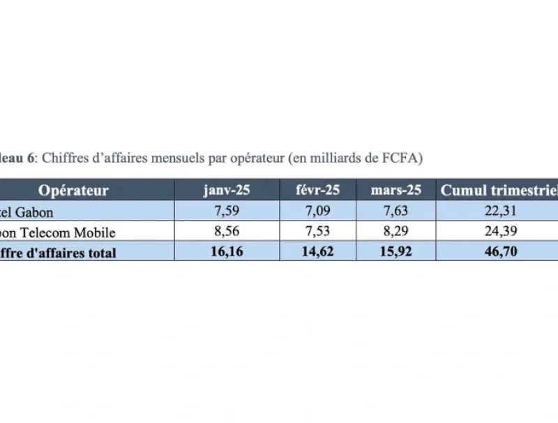 Tableau récapitulatif des CA mensuels des deux opérateurs, attestant leur bonne santé financière