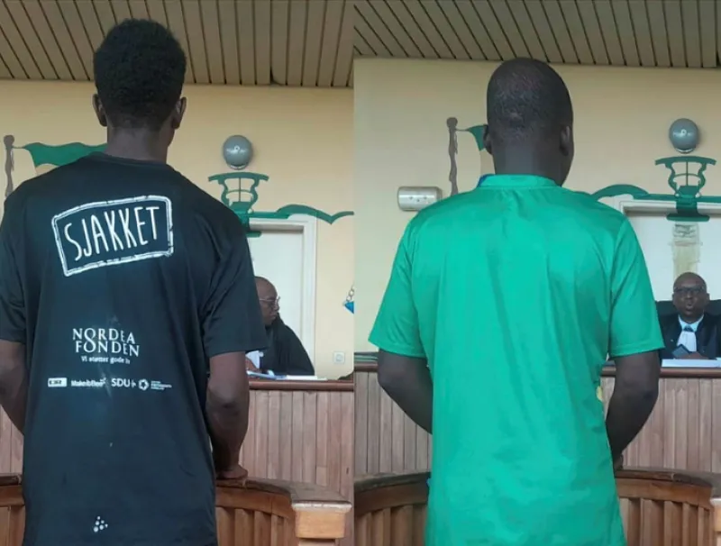 Les deux prévenus au moment de leur instruction à la barre