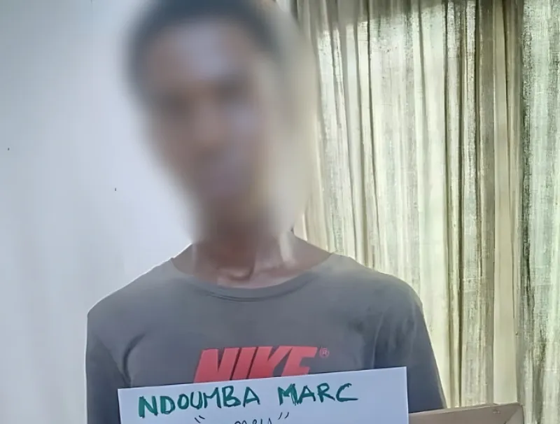 Le mis en cause, Marc Ndoumba alias ‘‘Money’’,avec sa marchandise