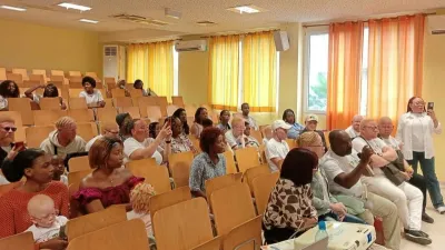 Les membres de l’Association des personnes atteintes d’albinisme, lors de la célébration de la Journée qui leur est dédiée