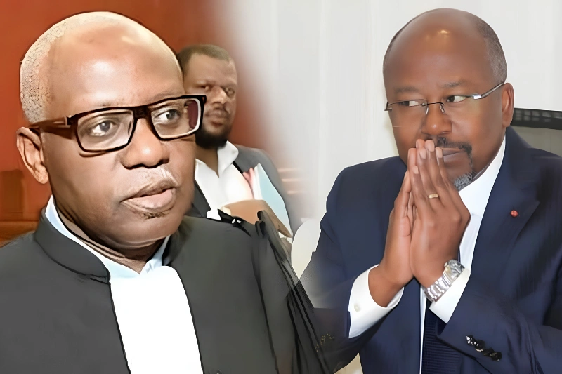 Alain Claude Bilie-By-Nzé, président du parti Ensemble pour le Gabon (EPG) et Me Moubembe
