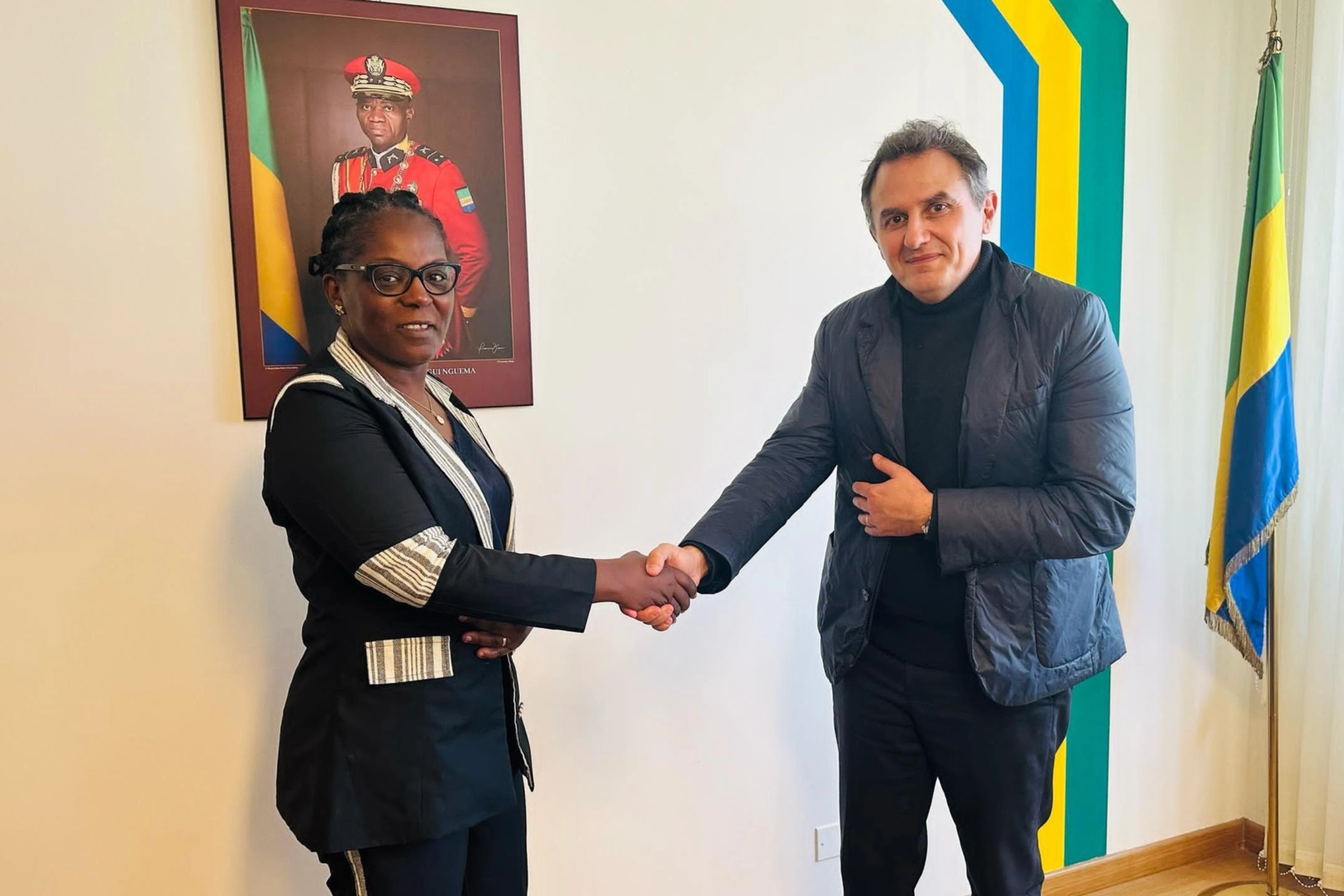 La rencontre a eu lieu à l'ambassade du Gabon en Italie