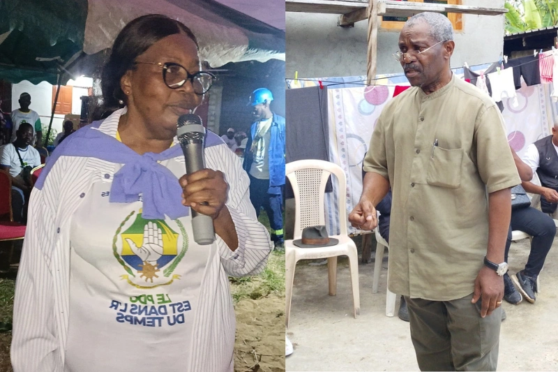 Faustin Laurent Bilie Bi Essone, du RPM et Jeanne Mbagou du PDG