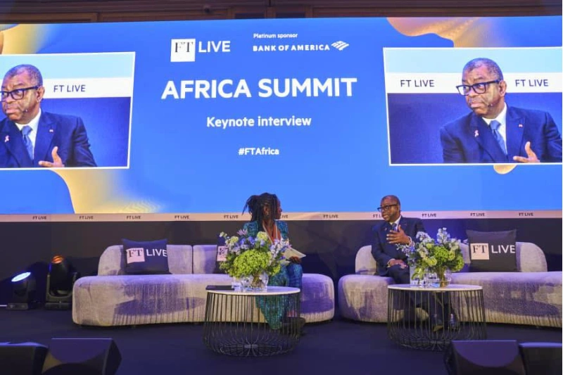 Alexandre Barro Chambrier s’exprimant au Financial Times Africa Summit à Londres.