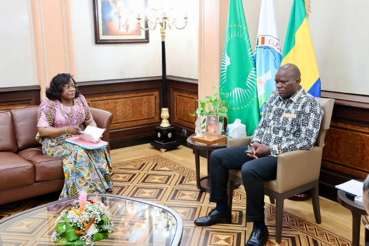 Brice Clotaire Oligui Nguema, président du Gabon et Huguette Nyana Ekoume-Awori Onanga, présidente du Sénat