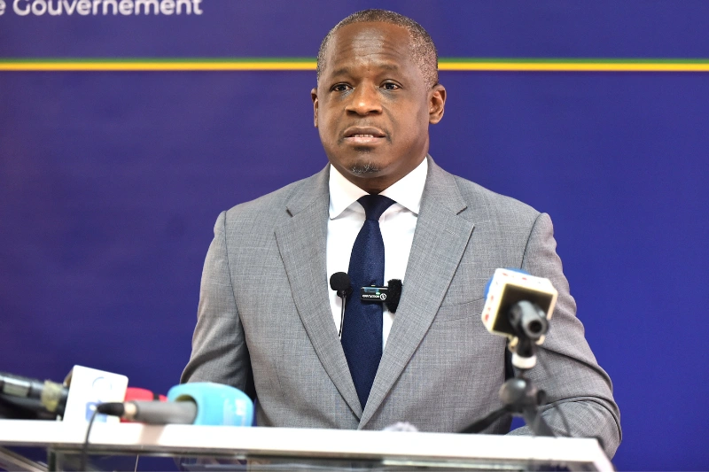 Déclaration du ministre de l'Intérieur, Herman Immongault face à presse nationale et internationale.