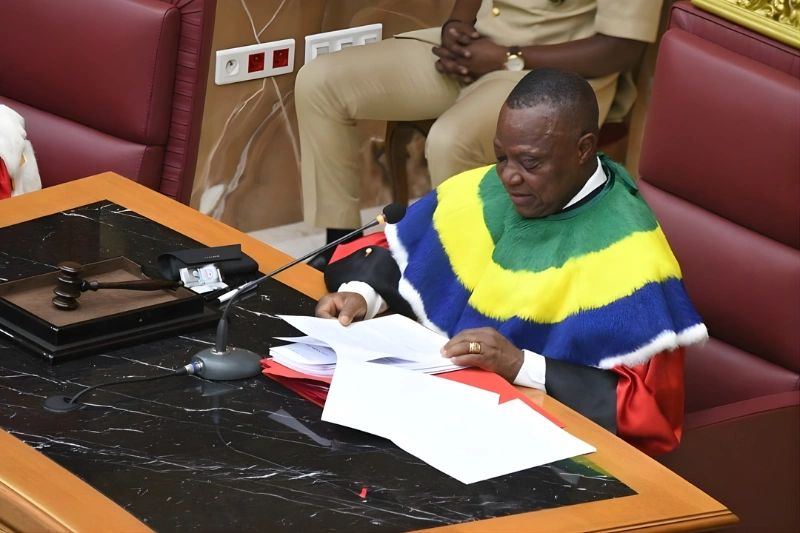 Le président de la Cour constitutionnelle, Dieudonné Aba’a Owono, proclamant les résultats des législatives des 27 septembre et 11 octobre derniers.