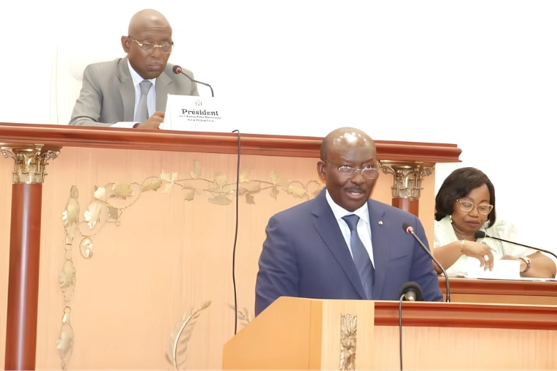 le ministre d'État aux Finances, Henri-Claude Oyima