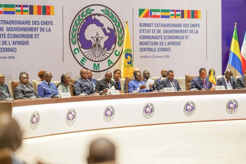 Brice Clotaire Oligui Nguema, président du Gabon lors des travaux de la CEMAC