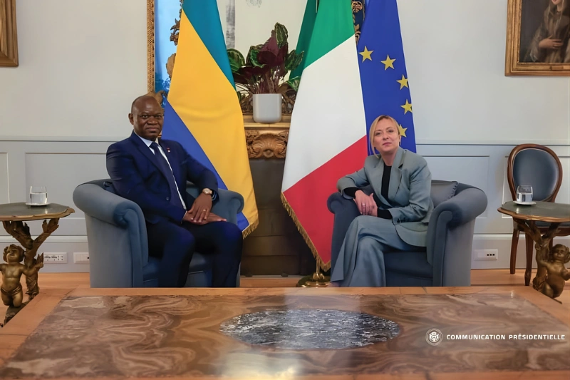 Le président Oligui Nguema reçu au palais Chigi par la Première ministre italiènne Giorgia Moloni.