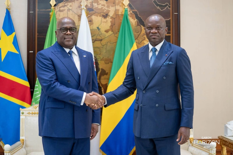 Brice Clotaire Oligui Nguema, président du Gabon et Félix-Antoine Tshisekedi Tshilombo, président de la RDC