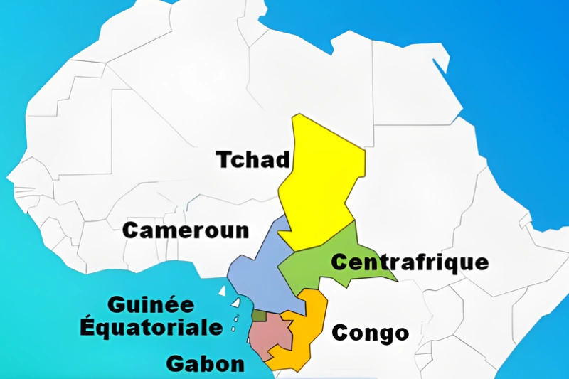 Carte des pays de la CEMAC