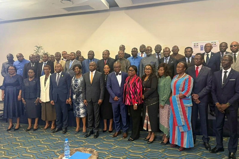 Les présidents des collectivités locales aux côtés du vice-président du gouvernement, Hermann Immongault