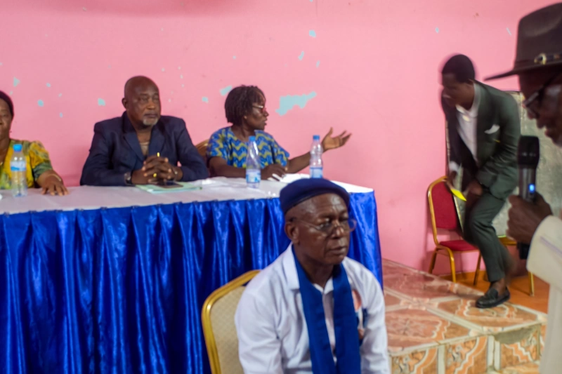 Raphaël Edzang, dans son fauteuil de président du RPG