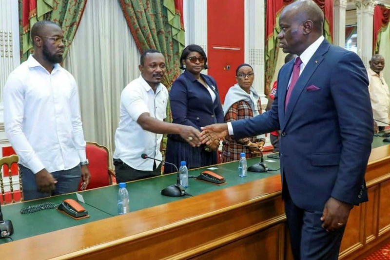Réception des représentants des déguerpis par le chef de l’Etat, Brice Clotaire Oligui Nguema. © DR
