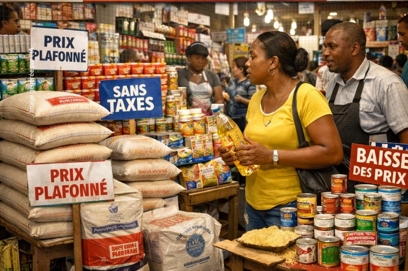 Suspension provisoire des droits et taxes sur certains produits de grande consommation