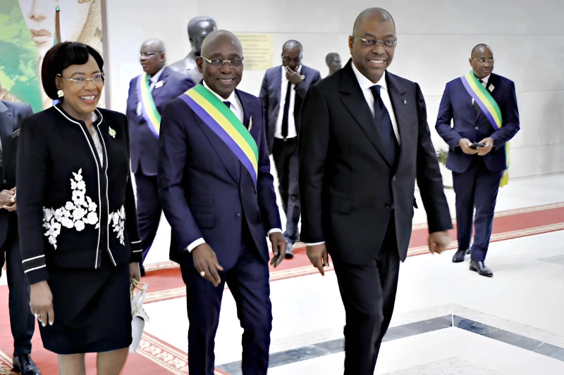 Les présidents de l’Assemblée nationale, Jean-François Ndongou, et du Sénat, Paulette Missambo