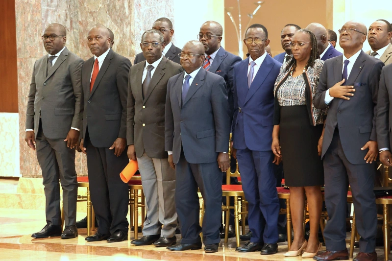 Une vue des responsables des partis politiques lors de la rencontre avec le président Brice Clotaire Oligui Nguema.