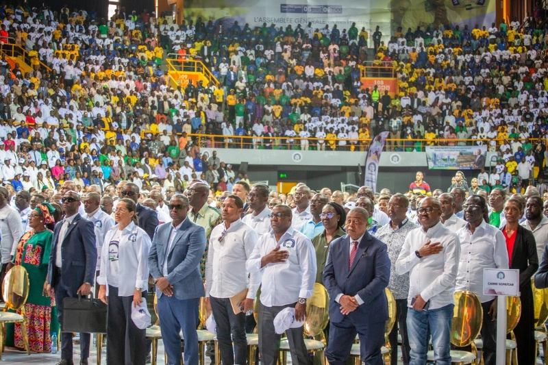 Les militants et sympathisants de l’UDB, samedi dernier, au Palais des sports de Libreville. ©  Minkoh Malkolm