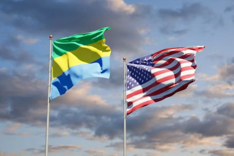 Drapeaux USA-Gabon