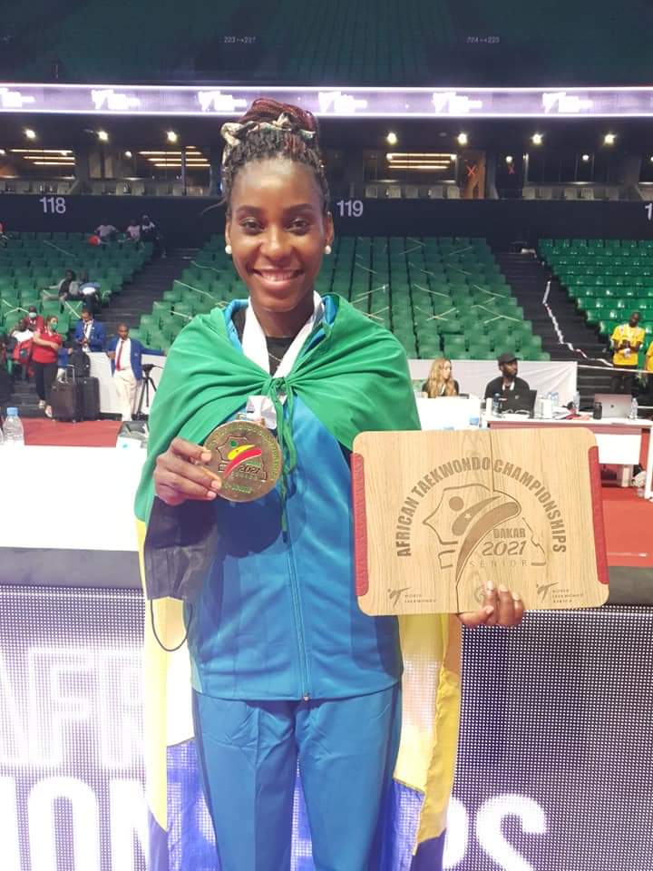 La championne d'Afrique de Taekwondo, Maria Urgence Mouega Mouega