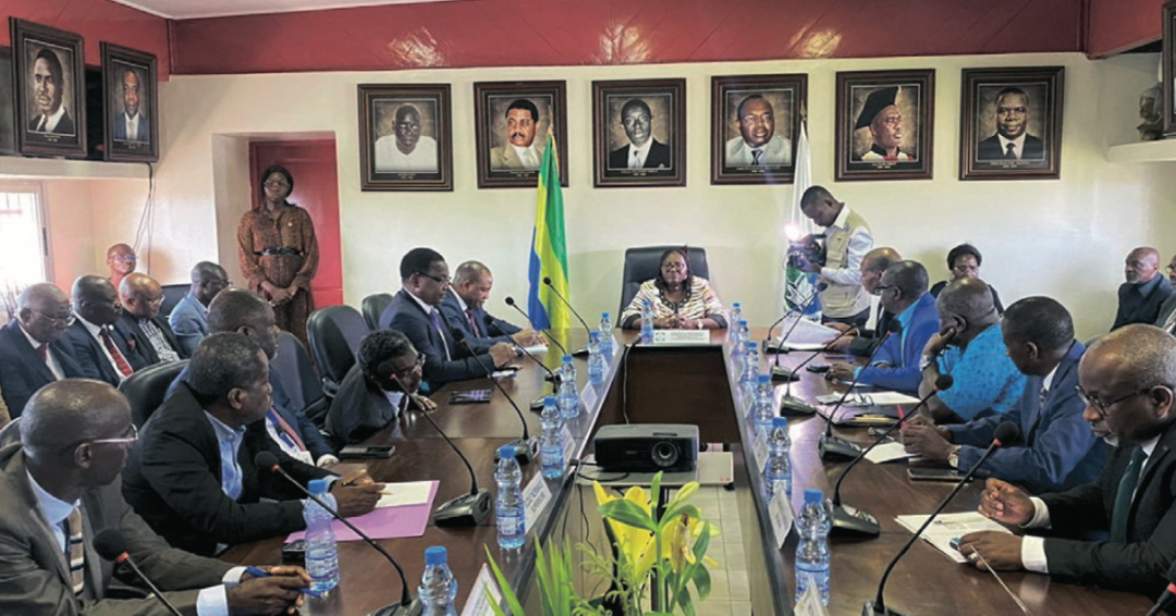 Les membres du Cames et les universitaires gabonais lors de leurs échanges.