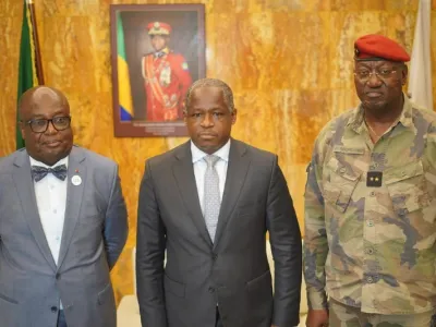 Adrien Nguema Mba, Hermann Immongault et Ibrahim Rapontchombo. © DR