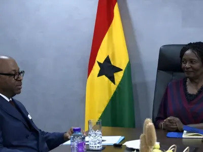 Alexandre Barro Chambrier, vice président de la République gabonaise et Pr Jane Naana Opoku-Agyemang, vice-présidente de la République du Ghana