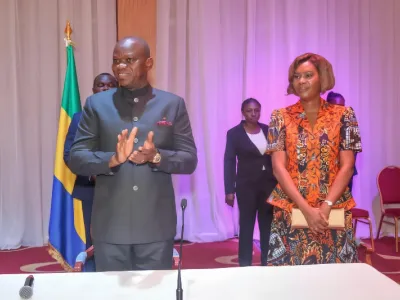 Brice Clotaire Oligui Nguema, président du Gabon et Zita Oligui Nguema, première dame du Gabon