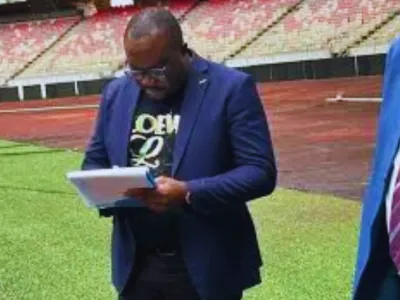 Carly Nkoulou-Ondo, ici lors d’une de ses premières missions, est le premier Gabonais inspecteur Caf des stades. © DR