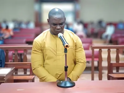 Chris Olsen Agnoye Leoumbou alias Bily, le faux policier qui a pris 16 ans de prison pour arrestation arbitraire à l'issue de son procès à la session criminelle de Port-Gentil.