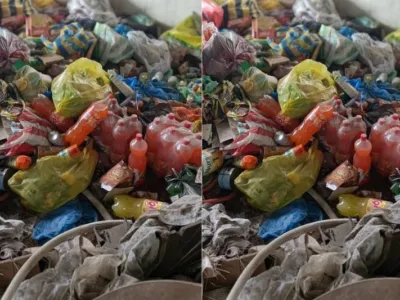Une partie des produits retirés, destinés à la destruction.