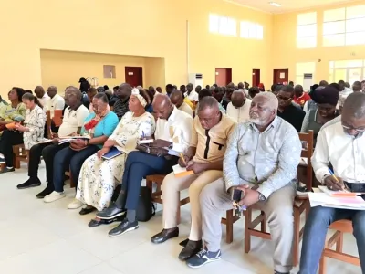 Les enseignants lors de la rencontre avec la ministre d’État Camélia Ntoutoume-Leclercq