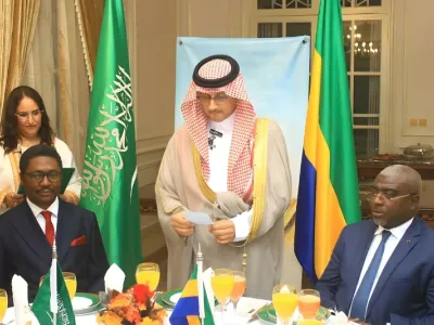 L’ambassadeur d’Arabie saoudite Faraj Bin Nader délivrant son discours