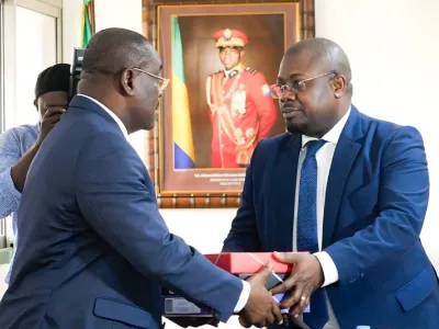 Jean-Maurice Ayine, le PCA sortant, Jean-François Kouanga nouveau PCA de la Caistab