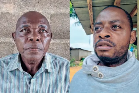 Fidèle Moubedi, gendarme à la retraite et Nzengui Boudzanga, chef d’équipe à Olam..