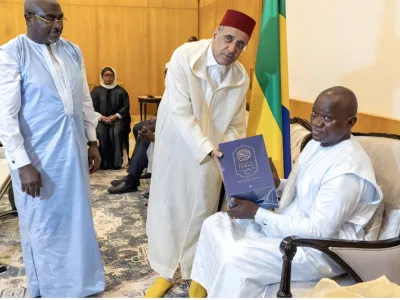 Brice Clotaire Oligui Nguema, président du Gabon, à la mosquée Hassan II