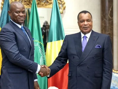 Brice Clotaire Oligui Nguema, président du Gabon et Denis SASSOU NGUESSO, président du Congo président 