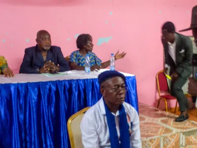 Raphaël Edzang, dans son fauteuil de président du RPG