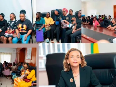 Vue de la rencontre entre la ministre Nkana Ayo-Bivigou et les infirmières.