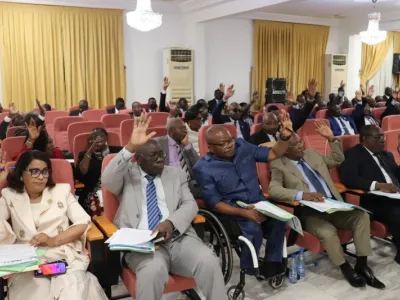 Les sénateurs gabonais au moment de l’adoption du texte