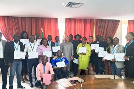 Responsables de la CNSS, de la Festac et les journalistes bénéficiaires de la formation.