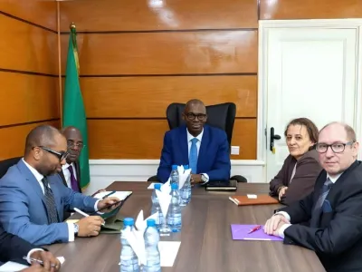 Thierry Minko, ministre de l'économie et une délégation du FMI 