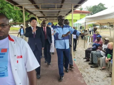 Le site de Port-Gentil, au CHR de Ntchengué, a connu une grande affluence. © DR