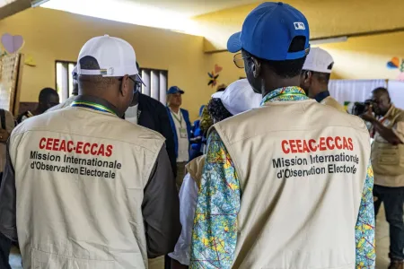 Les observateurs de la CEEAC, de l’Union africaine, du Commonwealth et de l’OIF lors de leur déclaration préliminaire.