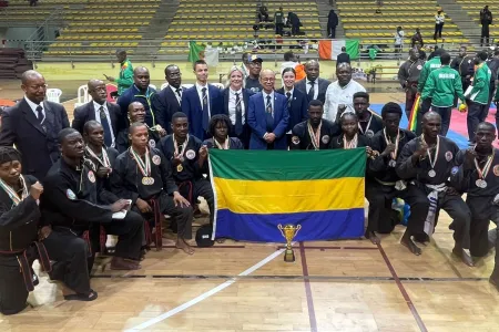 L'équipe Gabonaise de Qwan Ki Do en Côte d'Ivoire © DR