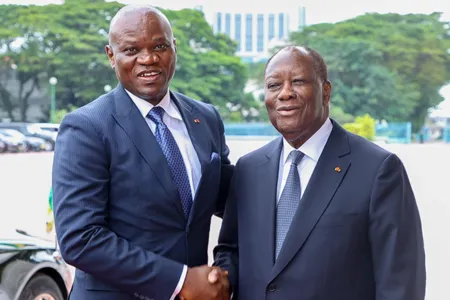 Le président Brice Clotaire Oligui Nguema et son homologue Alassane Ouattara