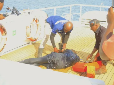Port-Gentil/Sécurité maritime : la compagnie NGV teste sa capacité de réaction en mer. © DR