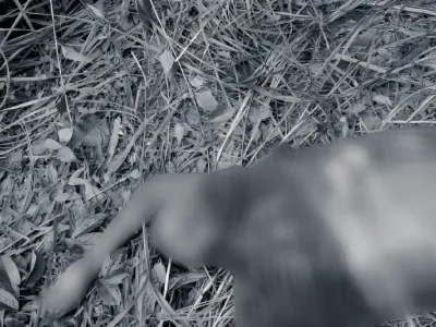 La victime après l’attaque de l’éléphant à Tchibanga